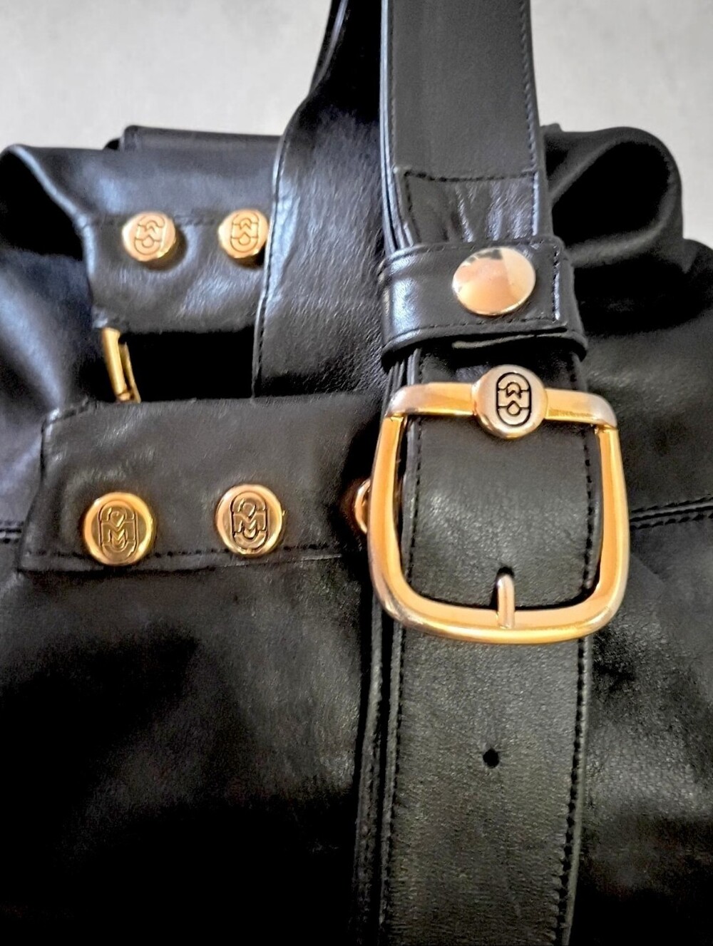 RARE🔥Vintage MARINO ORLANDI Leather Convertible Sling Rose Gold Hardware - Picture 9 of 10